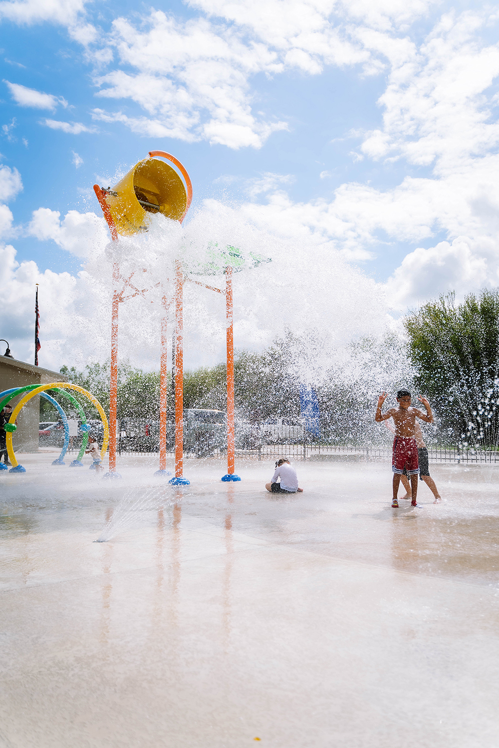 Kids on splash pad